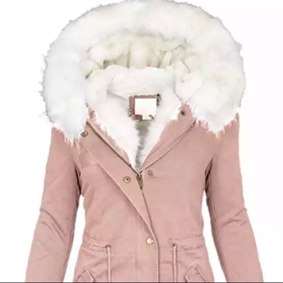 fur hood blush pink jacket Snowboard Jacket - Picture 2 of 8
